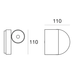 Applique Da Parete-Linea Light Applique led 11w 3000k orientabile bart s nero