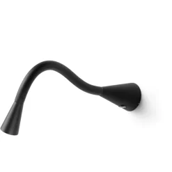 Applique Camera Da Letto-Linea Light Applique led 2w 3000k orientabile nero con interruttore snake w1