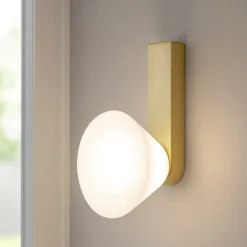 Applique Da Parete-Vivida International Applique led 6w 3000k oro vetro bianco dimmerabile vivida madame