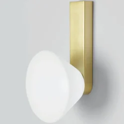 Applique Da Parete-Vivida International Applique led 6w 3000k oro vetro bianco dimmerabile vivida madame