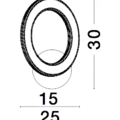 Applique Da Parete-Selezionato da Mazzolaluce Applique led 19w 3000k per soggiorno cerchio oro