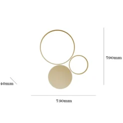 Applique Da Parete-Ondaluce Applique led 42w 3000k pois pl oro pc