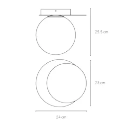 Applique Da Parete-Vivida International Applique led 12w 3000k vivida pearl bronzo sfera vetro bianco