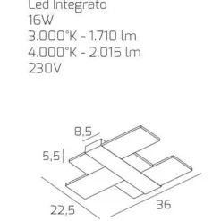 Applique Da Parete-Top Light Applique led 16w moderna toplight flight oro