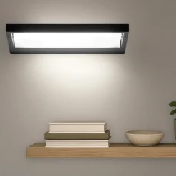 Applique Da Parete-Stilnovo Applique led 38w nera tablet design moderna per soggiorno