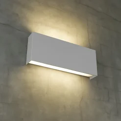Applique Da Parete-Top Light Applique led 20w rettangolare moderna grigio da parete
