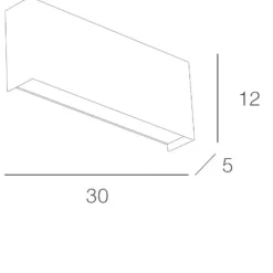 Applique Da Parete-Top Light Applique led 20w rettangolare moderna grigio da parete