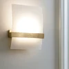 Applique Da Parete-Top Light Applique legno foglia oro wood