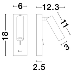 Applique Camera Da Letto-Selezionato da Mazzolaluce Applique luce orientabile per camera da letto nero