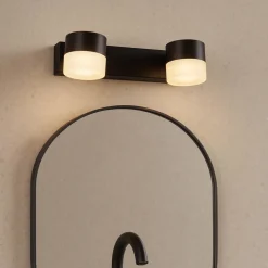 Applique Da Bagno-Selezionato da Mazzolaluce Applique 2 luci orientabili nera per specchio da bagno