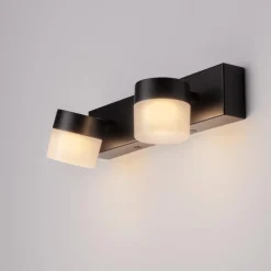 Applique Da Bagno-Selezionato da Mazzolaluce Applique 2 luci orientabili nera per specchio da bagno