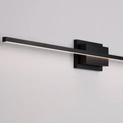 Applique Da Bagno-Selezionato da Mazzolaluce Applique lungo 120cm per specchio da bagno nero led squadrato