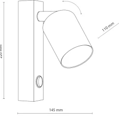 Applique Camera Da Letto-Selezionato da Mazzolaluce Applique marrone orientabile per comodino camera da letto