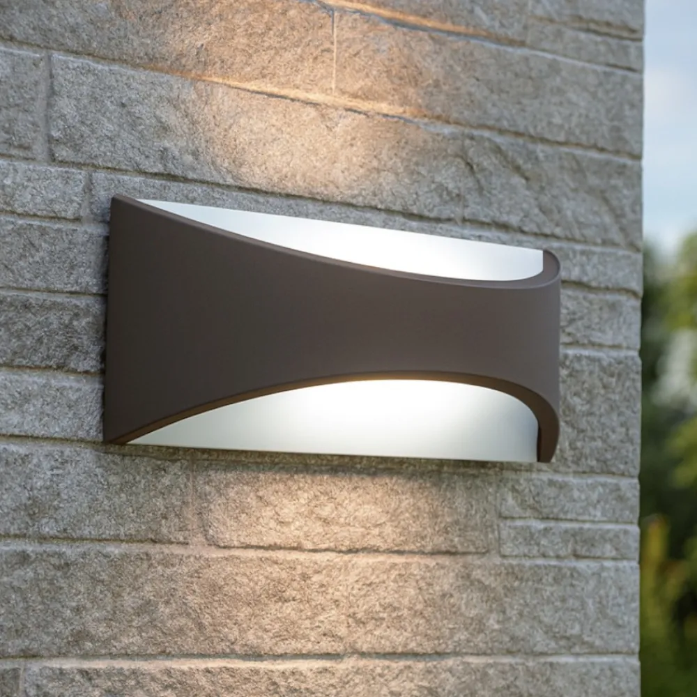 Applique Da Esterno-Selezionato da Mazzolaluce Applique marrone per esterno balcone moderno led 12w 4000k ip65