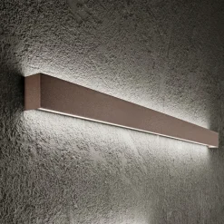 Applique Da Parete-Perenz Illuminazione Applique marrone rettangolare 81cm led 30w 3000k rummo perenz