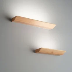 Applique Da Parete-Fabas Luce Applique mensola di legno quercia led 27w 3000k linus