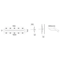 Applique Da Parete-Selezionato da Mazzolaluce Applique mensola luminosa da incasso led 19w 3000k