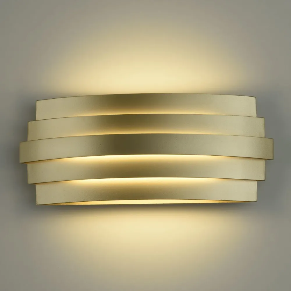 Applique Da Parete-Selezionato da Mazzolaluce Applique metallo colore oro design moderno led 22w 3000k