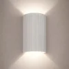 Applique Da Parete-Selezionato da Mazzolaluce Applique mezzo cilindro di gesso bianco pitturabile biemissione
