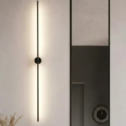 Applique Da Parete-Selezionato da Mazzolaluce Applique moderna bacchetta nero 120 cm led 20w 3000k