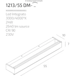 Applique Da Parete-Top Light Applique moderna bios argento rettangolare led 3000k 400k