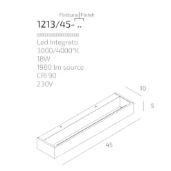 Applique Da Parete-Top Light Applique moderna da parete bianca led 18w 3000k 4000k bios