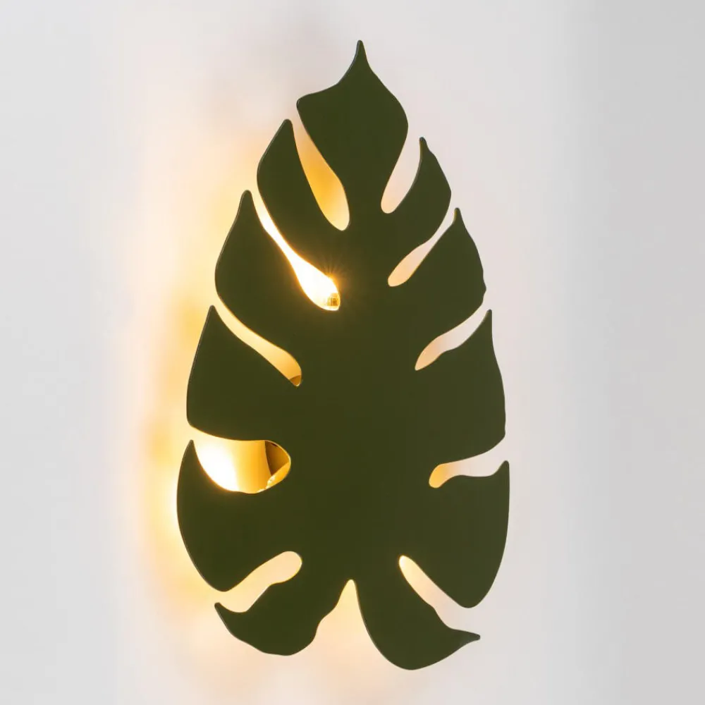 Applique Da Parete-Selezionato da Mazzolaluce Applique moderna design foglia monstera grande verde
