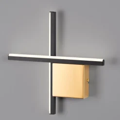 Applique Da Parete-Selezionato da Mazzolaluce Applique moderna design nero oro led 10w 3000k