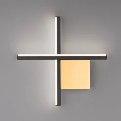 Applique Da Parete-Selezionato da Mazzolaluce Applique moderna design nero oro led 10w 3000k
