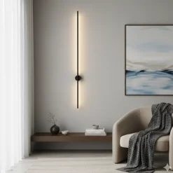Applique Da Parete-Selezionato da Mazzolaluce Applique moderna design sottile nera led 20w 3000k