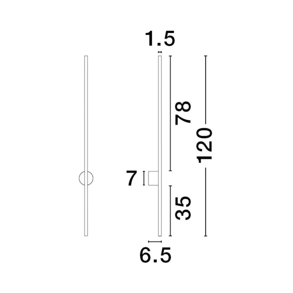 Applique Da Parete-Selezionato da Mazzolaluce Applique moderna design sottile nera led 20w 3000k