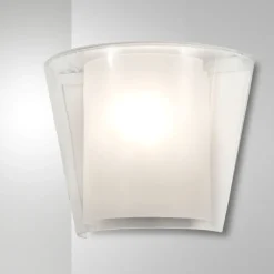 Applique Da Parete-Fabas Luce Applique moderna di vetro trasparente curvo viki