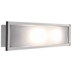 Applique Da Parete-Selezionato da Mazzolaluce Applique moderna in vetro bianco lucido cornice metallo cromato