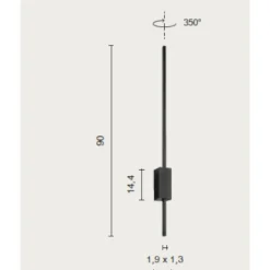 Applique Da Parete-Ondaluce Applique moderna led 3000k dimmerabile 90cm agos bianca