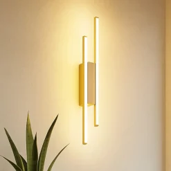 Applique Da Parete-Ondaluce Applique moderna led 3000k dimmerabile movida oro