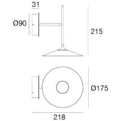 Applique Da Parete-Linea Light Applique moderna led 3000k poe antracite