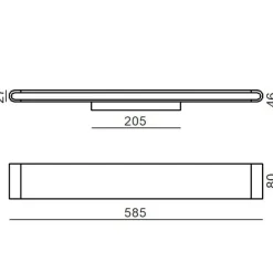 Applique Da Parete-Linea Light Applique moderna led 27w 3000k 58cm bianca satori