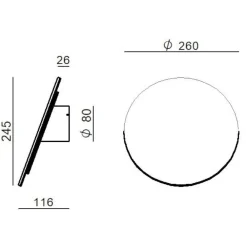 Applique Da Parete-Linea Light Applique moderna led 19w nero gemini w2