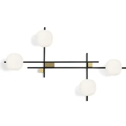 Applique Da Parete-Miloox Applique moderna lingotto nero oro