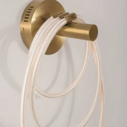 Applique Da Parete-Selezionato da Mazzolaluce Applique moderna oro tubo led iin silicone di fibra intrecciata