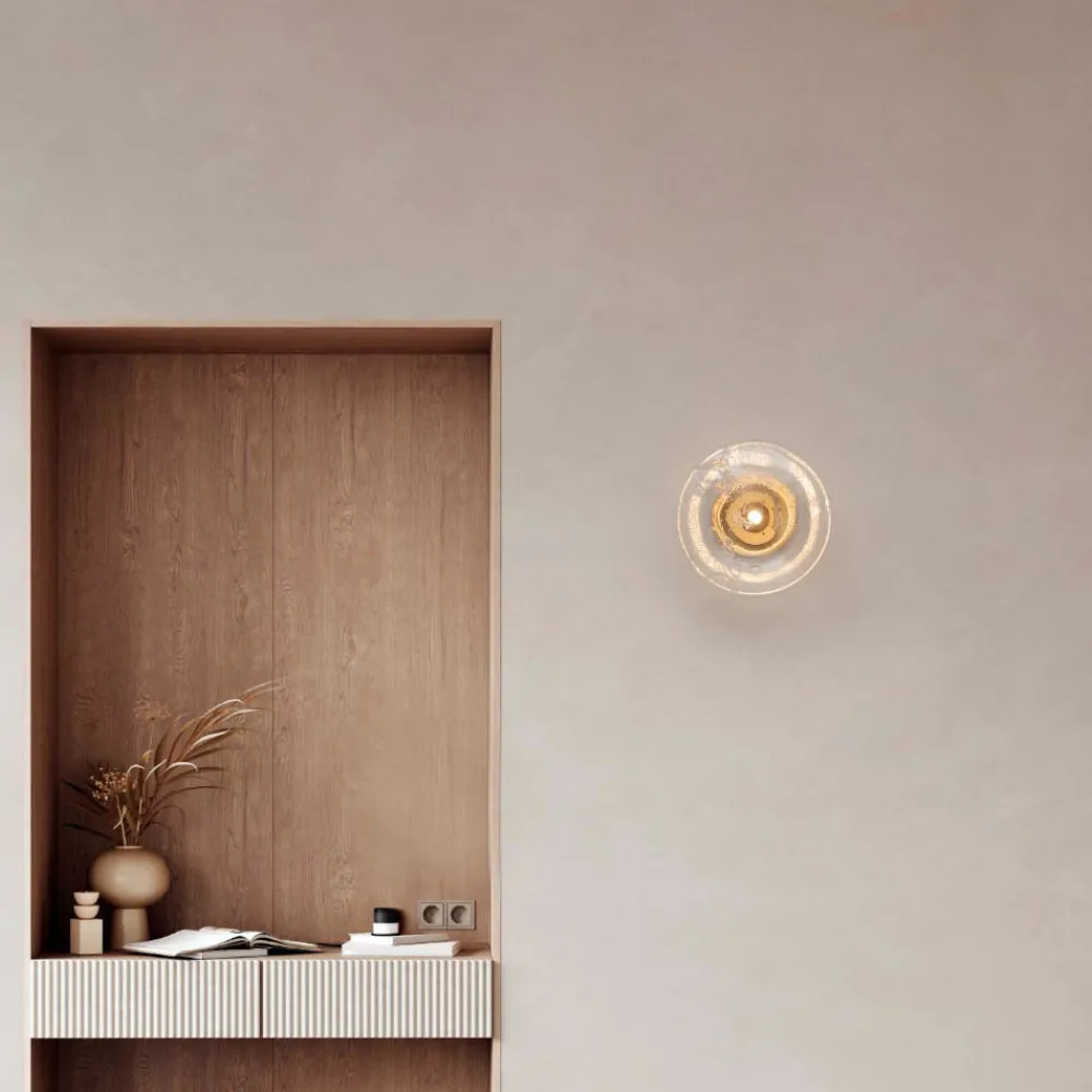 Applique Da Parete-Selezionato da Mazzolaluce Applique moderna oro vetro effetto goccia
