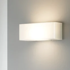 Applique Da Parete-Selezionato da Mazzolaluce Applique moderna rettangolare vetro bianco lucido