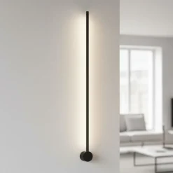 Applique Da Parete-Selezionato da Mazzolaluce Applique moderna sottile nera led 23w 3000k
