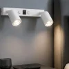 Applique Camera Da Letto-Selezionato da Mazzolaluce Applique multifunzione bianco con interruttori presa usb per comodini camera da letto