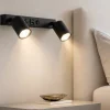 Applique Camera Da Letto-Selezionato da Mazzolaluce Applique multifunzione con interruttori presa usb nero per comodini camera da letto