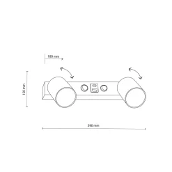 Applique Camera Da Letto-Selezionato da Mazzolaluce Applique multifunzione con interruttori presa usb nero per comodini camera da letto