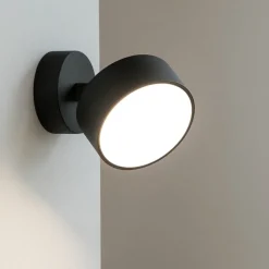 Applique Da Parete-Top Light Applique nera con spot orientabile da parete toplight