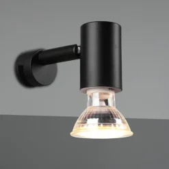 Applique Da Bagno-Selezionato da Mazzolaluce Applique nera da bagno luce orientabile moderna