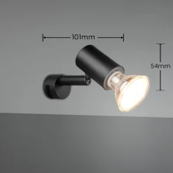 Applique Da Bagno-Selezionato da Mazzolaluce Applique nera da bagno luce orientabile moderna