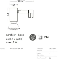 Applique Da Bagno-Selezionato da Mazzolaluce Applique nera da bagno luce orientabile moderna